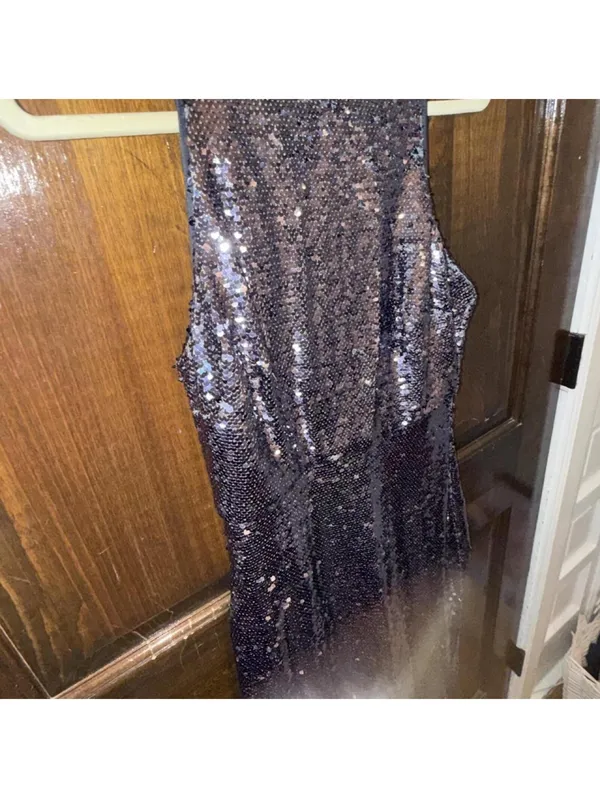Lulus Notorious pewter sequin maxi dress - Image 4