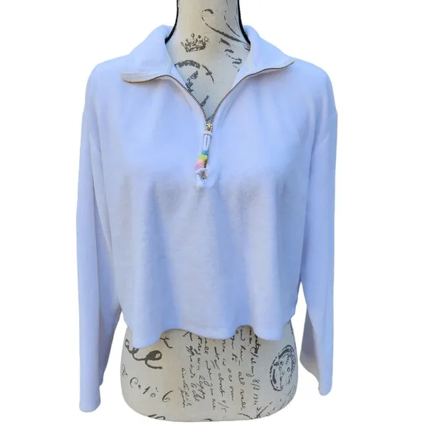 Stoney Clover -808 Lane White Sweatshirt 1/3 zip‎ up Medium - Image 4