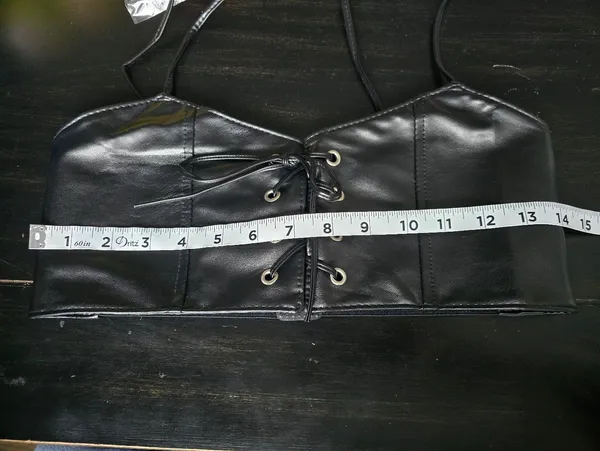 Black Lace Up Corset Style‎ Faux Leather Belt Waist Cincher One Size - Image 14