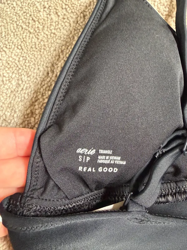 Aerie Real Good Black Triangle Bralette – Size Small - Image 4