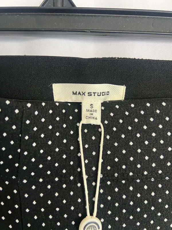 Max Studio Black Polka Dot Straight-Leg Pants - Image 2