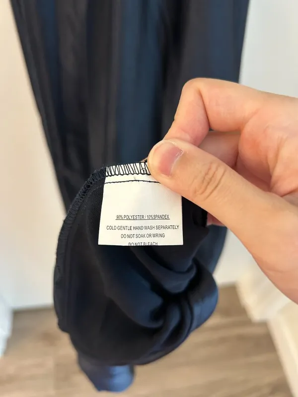 Here Comes the Sun Lace Bodice Satin Maxi Dress Gown in Navy Blue Size S NWT - Image 7