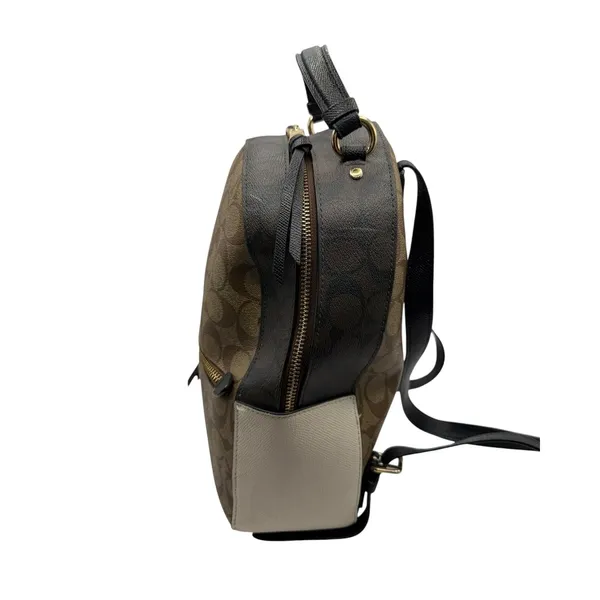 Coach Jordyn Backpack Women Medium Brown Beige Signature Coated Canvas Logo - Image 6
