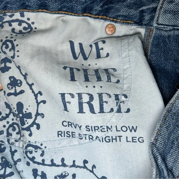 Free People Curvy Siren Low Rise Straight Leg Jeans women’s size 26 - Image 12