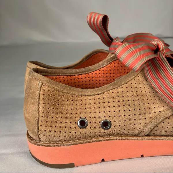 Johnston & Murphy Bree Tan Perforated Suede Lace Up Shoes Peach Womens 7.5‎ - Image 8