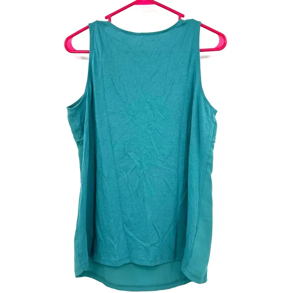 Loft Outlet Size‎ Medium Tank Green Ruffle Sleeveless Undershirt Loose Flowy - Image 2