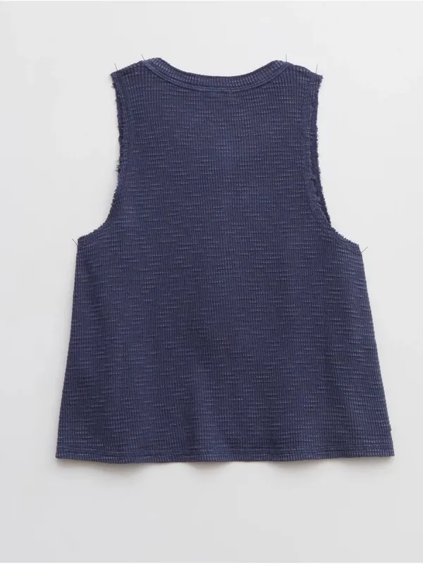 Aerie Sunspun Waffle Cropped Tank Top - Image 2