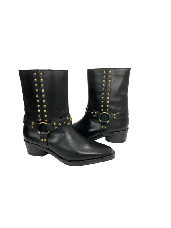 Vince Camuto Roista Leather Moto Boot Women’s Size 10 Black - Image 2