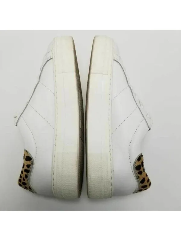 Skechers Womens White Leather Platform Lace Up Sneakers With Animal Print Sz 7.5 - Image 6