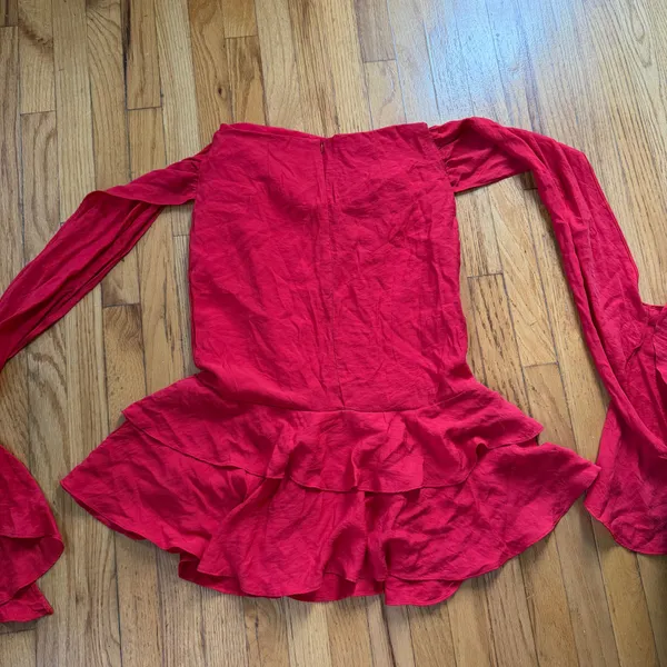 Urban Outfitters Red Ruffle Midi Skirt - Image 4