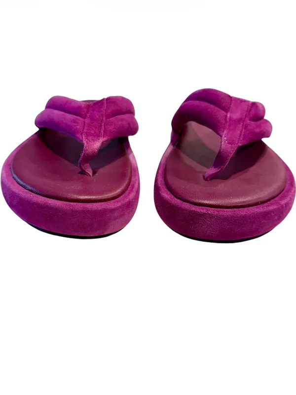 Free People Wonderland Vibrant Magenta Suede Thong Sandals - Size: 36.5/US 6.5 - Image 2