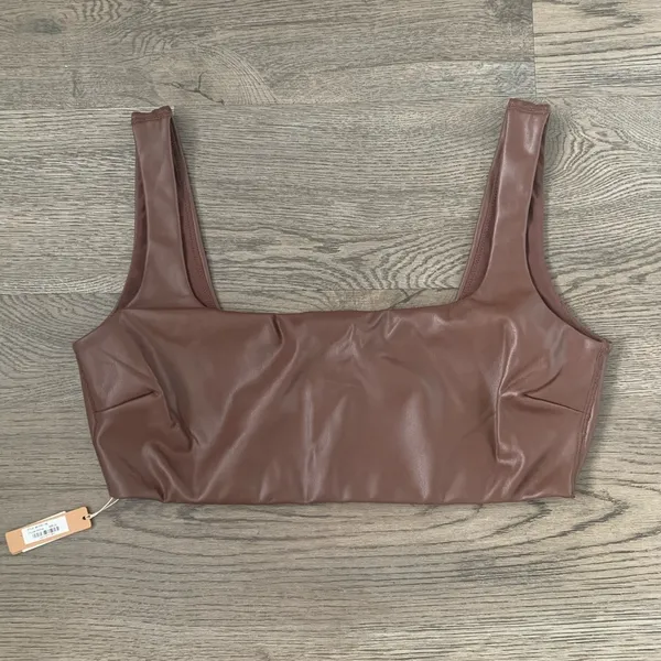 Skims Faux‎ Leather Bralette - Size 2X - Cocoa - NWT - Image 3