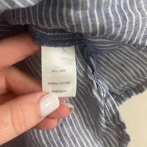 ✨Garnet Hill Easy Linen Button-Down Striped Sz 2 Tank✨ - Image 8