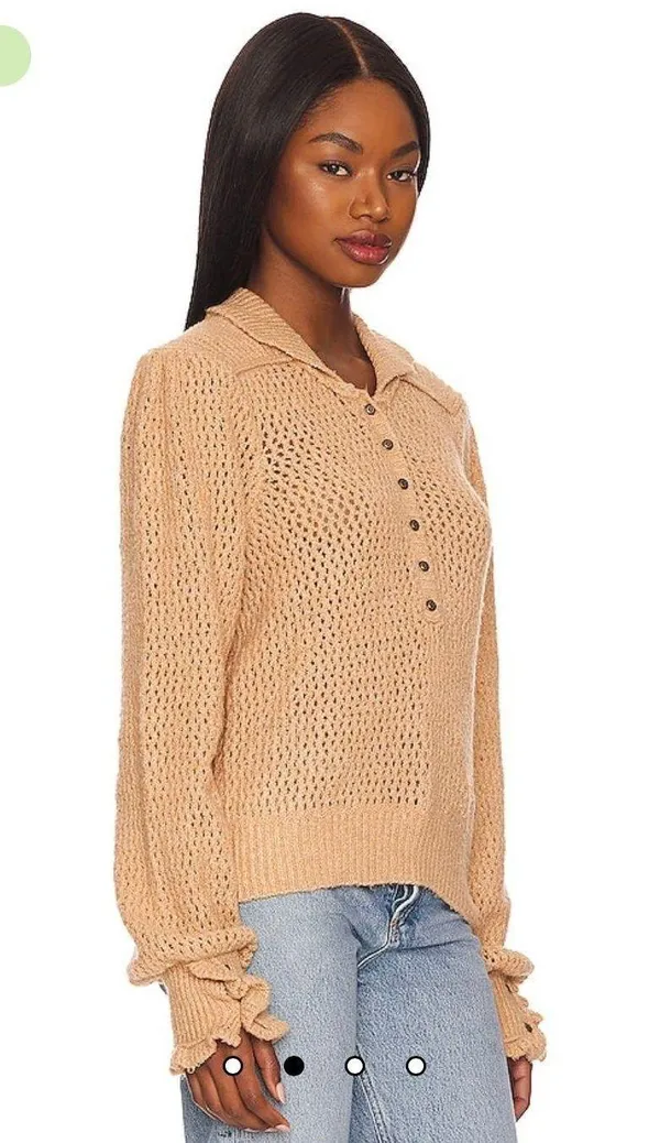 Free People Care Snowdrift Pullover in Camel Heather BNWTS SIZE XS $138.00 - Image 2