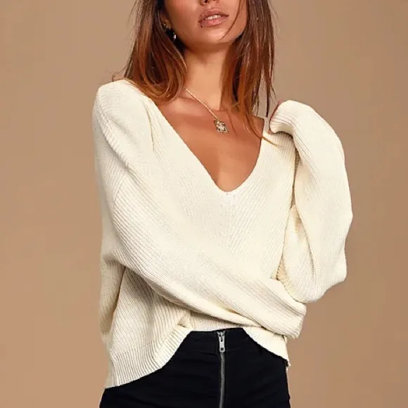 Lulu’s White Knit Sweater - Image 2