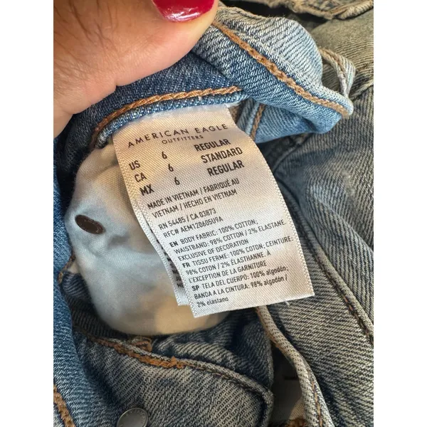 American‎ Eagle 90s Bootcut Distressed Light Wash Jeans Womens 6 Regular - Image 3