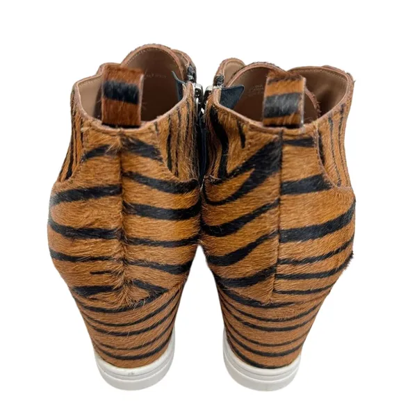 Linea Paolo Wedge Sneaker Size 8 Real Calf Hair Leather‎ Fashion Zebra Print NEW - Image 5