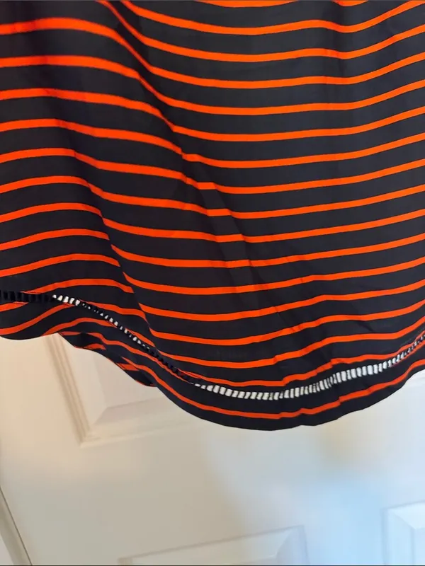 J. Crew Women’s Navy & Orange Striped Scoop Neck Blouse - Image 6