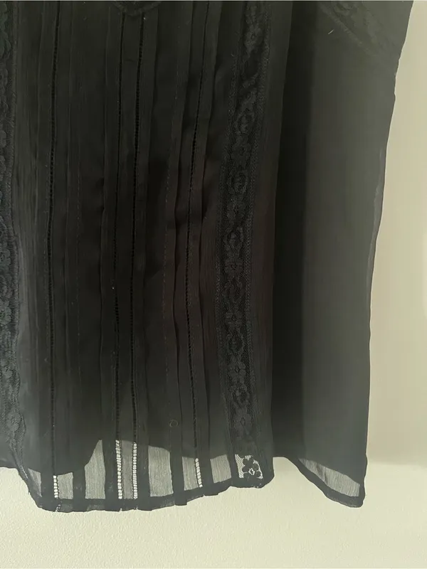 Abercrombie & Fitch Black Lace Pleated Cami Top XS Going Out Romantic Minimalist - Image 3