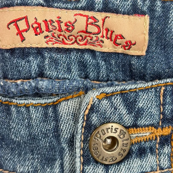 Y2K Paris Blues Distressed Denim Mini Skirt Sz 3 Grunge Indie Sleaze Festival - Image 7
