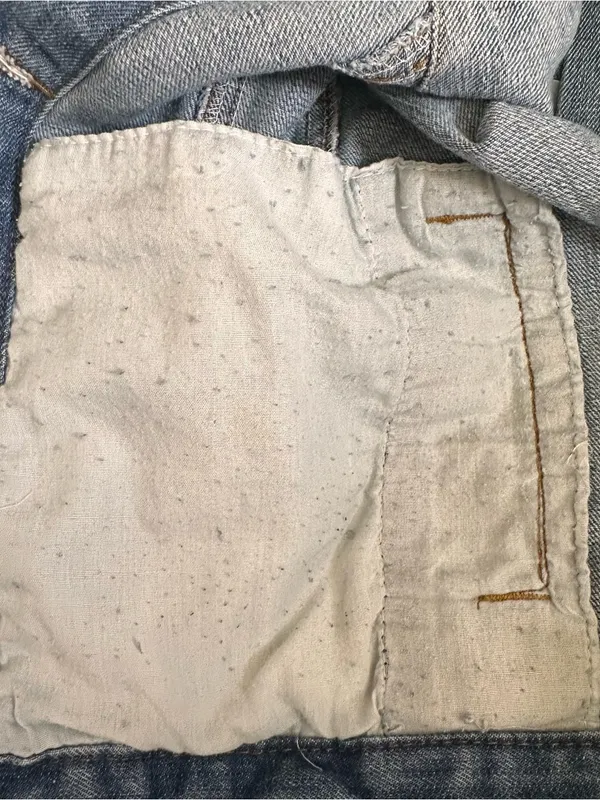 Ci Sono Blue Medium Wash Distressed Boyfriend Oversized Denim Jacket Size M - Image 14