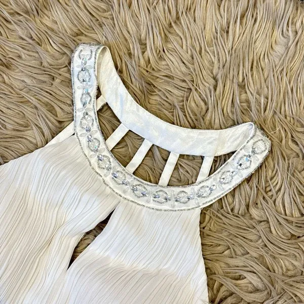 Sue Wong short white beaded dress size 8 - Image 4