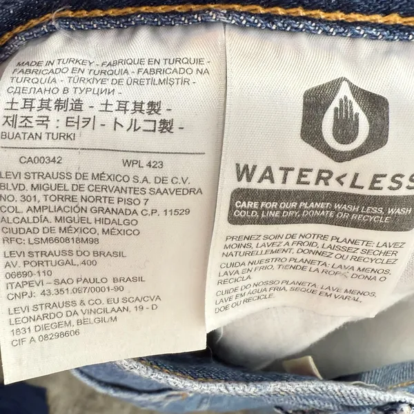 Levi's High Loose‎ Denim Distressed Wide Leg Jeans in Medium Wash Size 25 - Image 9