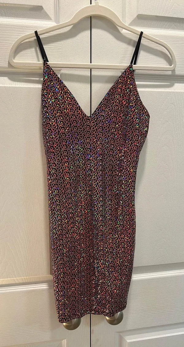 Boutique Pink Sequin Mini Dress Size M - Image 2