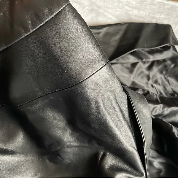 Vintage 90s Toppolino Black Soft Leather Long Duster Trench Coat Jacket M - Image 10