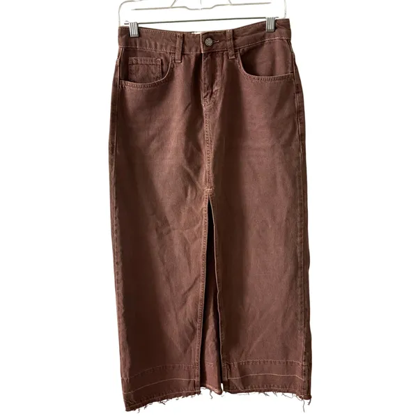 Urban Outfitters Mandi Denim Long Maxi Skirt Small Women’s Wine - Image 2