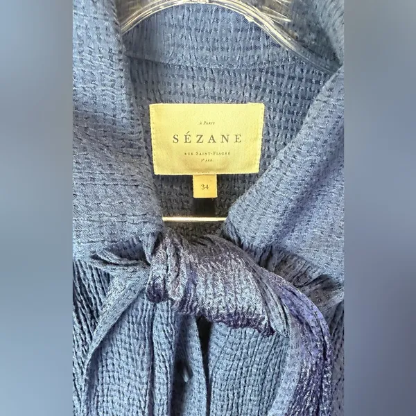 Sézane Women’s Navy Blue Long Sleeve Selena‎ Dress Size 34/XS - Image 3