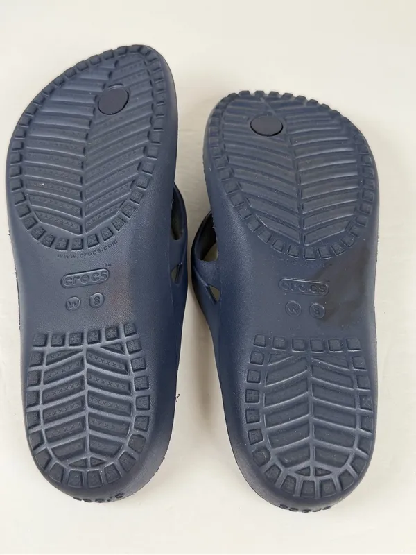 Crocs Iconic Comfort Flip Flops Women’s Size 8 Navy Blue Lightweight Sandals - Image 6