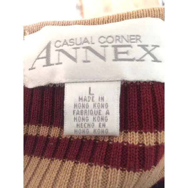 Casual Corner Annex Women’s Striped Lightweight Sweater Size Large - Image 6