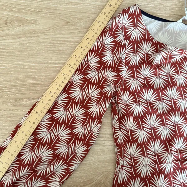 Boden US 8 NEW Lucie Brown/White Palm Leaf Print Mini‎ Dress - Image 11