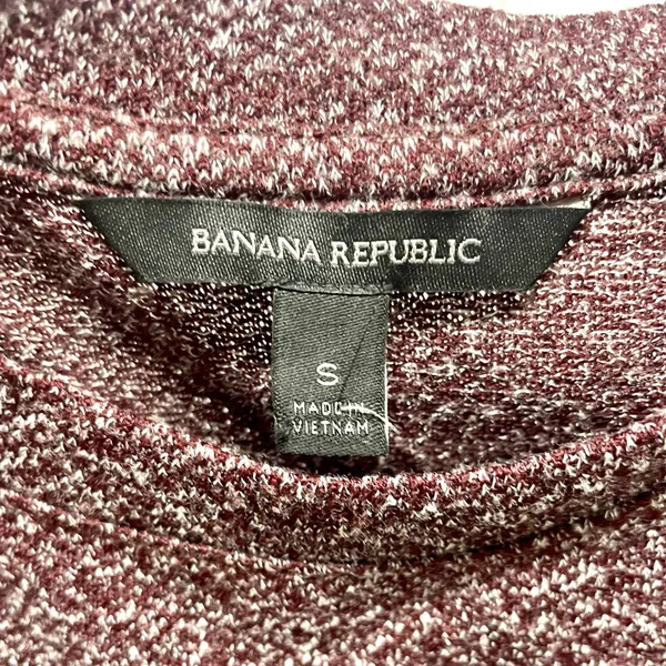 Banana Republic Long Maroon & White Sleeveless Top w/Side Bottom Slits Sz S - Image 4