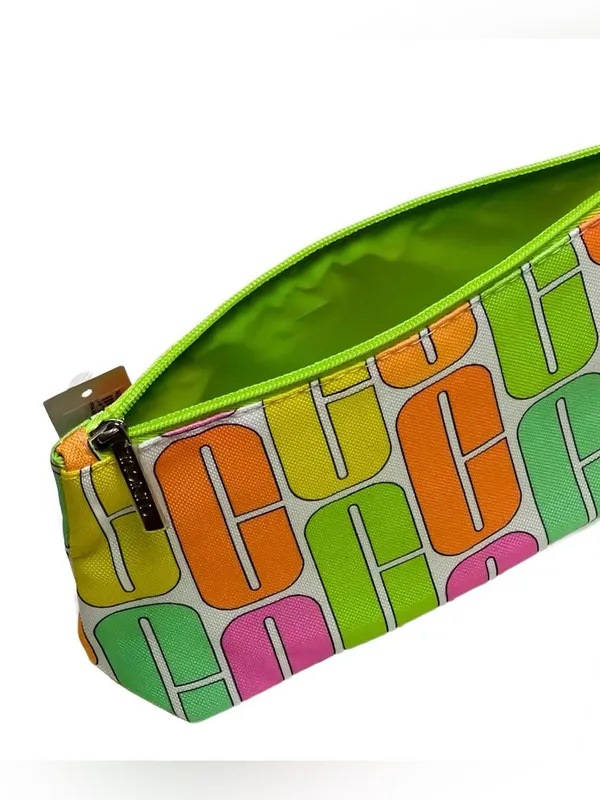 Clinique Neon Green-Zip Multicolor Logo Pouch - Image 5