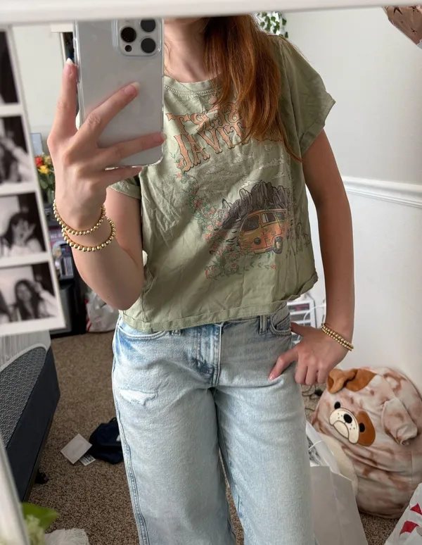 Tour Graphic Tee Green Size M - Image 2