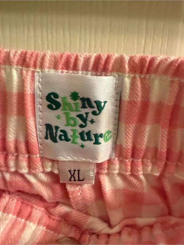 Pink Gingham High-Waist Women's Shorts - Image 2