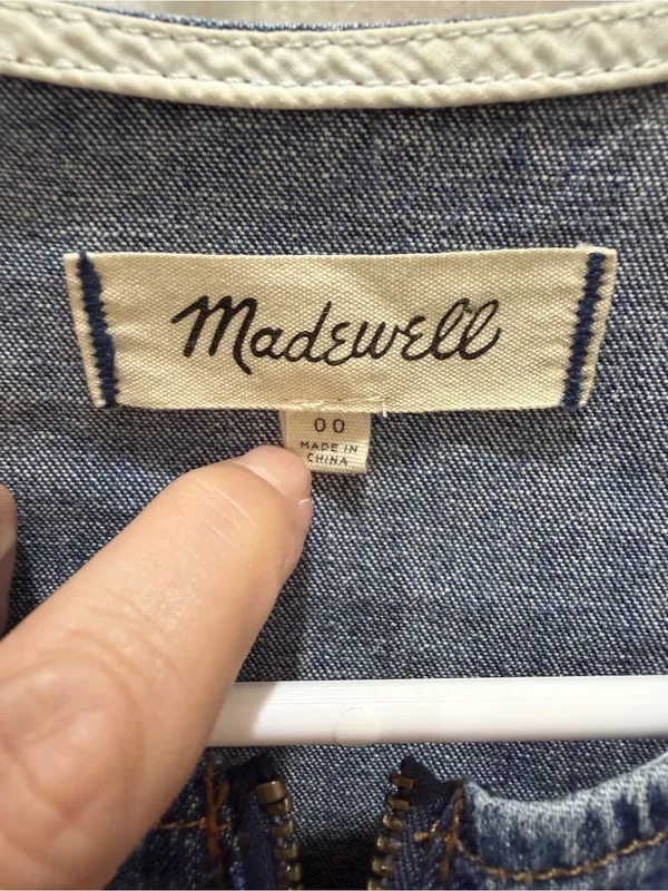 Madewell Denim Ruffle-Sleeve Zip-Front Jumpsuit Stretch Indigo 00 - Image 5