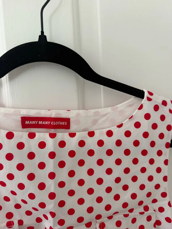 Red Polka Dot Mini Dress many many clothes Size L - Image 5