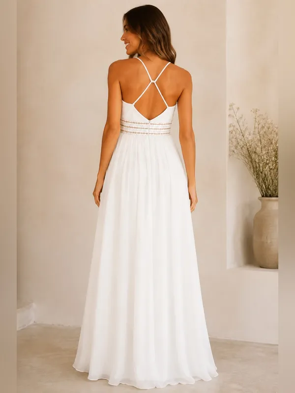 Lulu's White Lace-Trim Spaghetti Strap Maxi Dress - Image 2