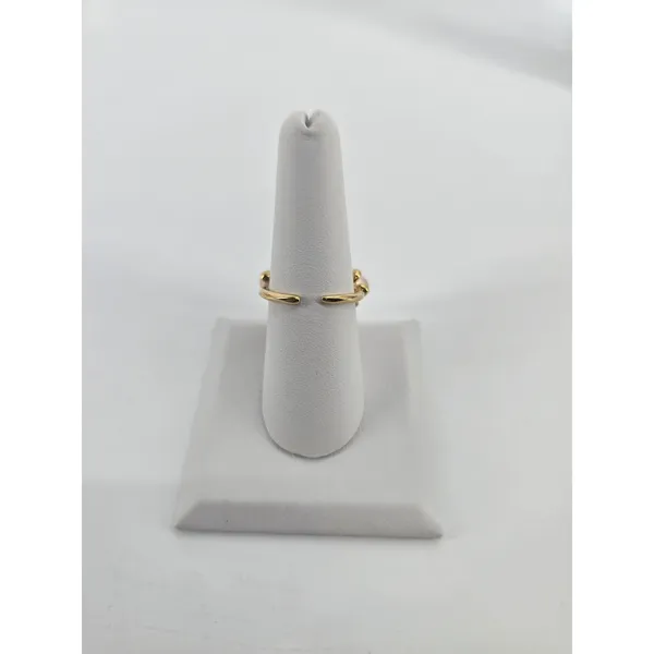 Unbranded Ring Womens 7.5 Floral Bypass Pink Faux Pearl Gold Tone EUC - Image 3