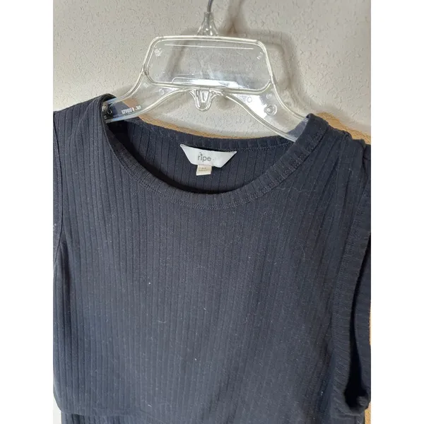 RIPE Black‎ Ribbed Sleeveless Nursing Tank Top Women's M - Image 4