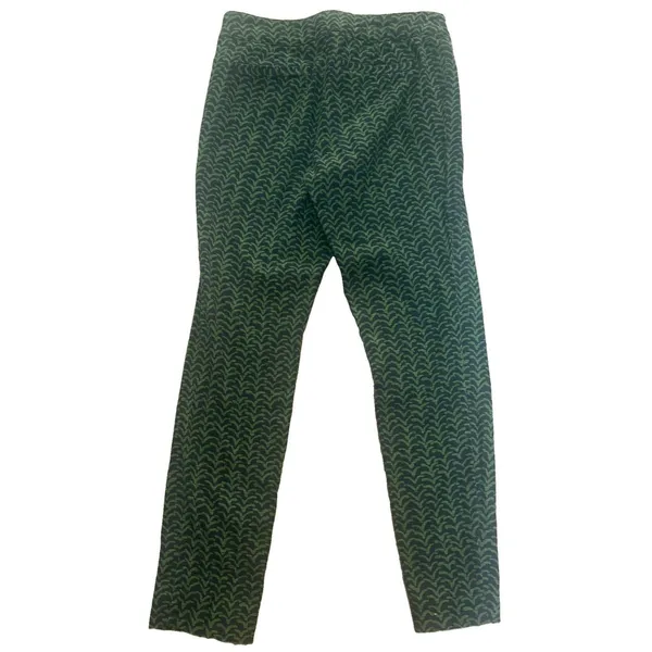 Anthropologie Cartonnier Ankle Pants Size 0 Navy Green Geometric Boho Chic Sleek - Image 2
