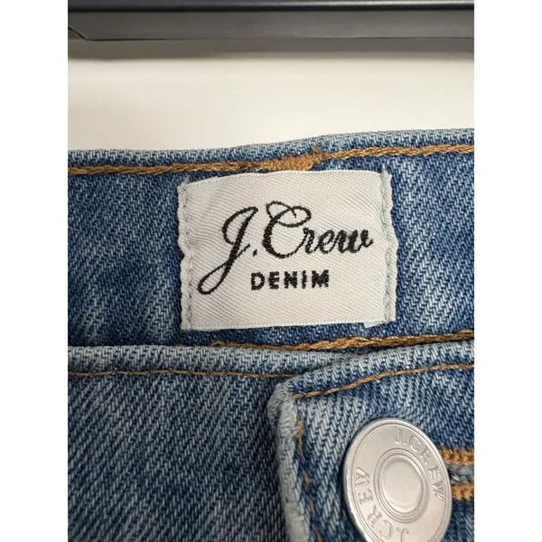 J.Crew Slouchy Boyfriend Jeans Womens 24 Blue Excellent Distressed‎ Raw Hem - Image 2