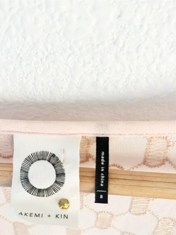 Anthropologie Akemi + Kin Brooke Blush Pink Eyelet Swing Dress - Image 3