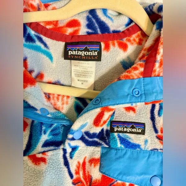 Patagonia Floral Fleece Pullover Manoa Dusk Blue - Image 3