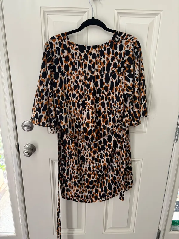 Uncle Frank Tie-Waist Animal Print Dress Size XS - Image 6