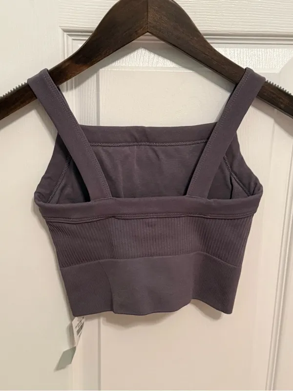 Abercrombie YPB Square Neck Ribbed Tank in Gray - Image 3