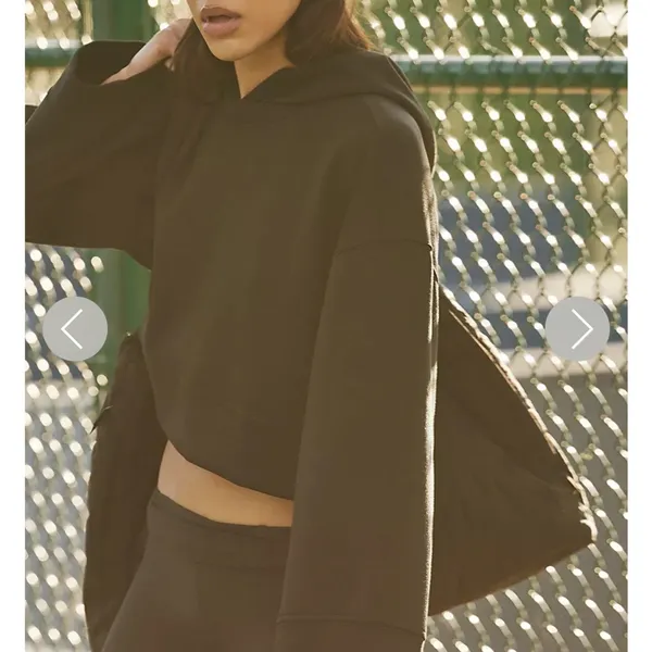 Free People Movement Playing Games Hoodie Cropped Black Loungewear Workout - Image 8